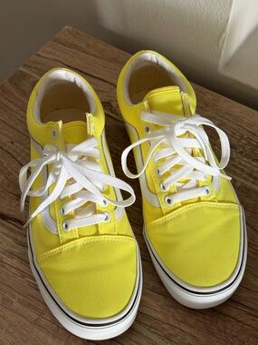 Vans Yellow and White Low-Top Sneakers
